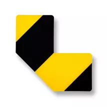 L alakú kétszínű masszív padlójelölés – 75 mm sárga/fekete