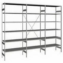 DIMAX magasság 2.5 m, 6 polcos, mezőszélesség 1 m, mélység 40 cm, hárommezős