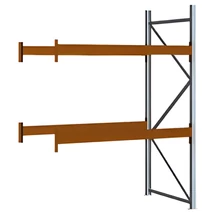 Raklapos állványrendszer - Magasság 2,5 m, 2000 kg/szint terhelésre, toldalékmező
