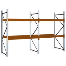 Raklapos állványrendszer - Magasság 2,5 m, 2000 kg/szint terhelésre, kétmezős