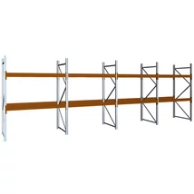 Raklapos állványrendszer - Magasság 2,5 m, 2000 kg/szint terhelésre, négymezős