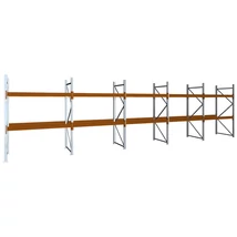 Raklapos állványrendszer - Magasság 2,5 m, 2000 kg/szint terhelésre, ötmezős
