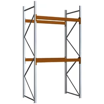 Raklapos állványrendszer magasság 3,5 m, mezőszélesség 1,8 m, fsz+2 szint, 2000 kg/szint terhelésre, alapmező