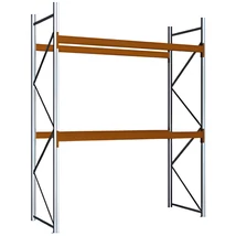 Raklapos állványrendszer magasság 3,5 m, mezőszélesség 2,7 m, fsz+2 szint, 3000 kg/szint terhelésre, alapmező