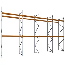 Raklapos állványrendszer - Magasság 4,5 m, 2000 kg/szint terhelésre, négymezős