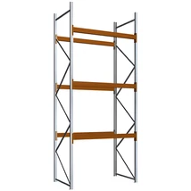 Raklapos állványrendszer magasság 4,5 m, mezőszélesség 1,8 m, fsz+3 szint, 2800 kg/szint terhelésre, alapmező