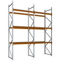 Raklapos állványrendszer - Magasság 4,5 m, 2000 kg/szint terhelésre, kétmezős