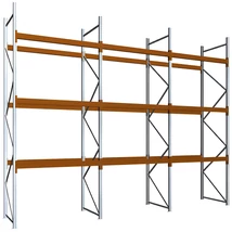 Raklapos állványrendszer - Magasság 4,5 m, 2000 kg/szint terhelésre, hárommezős
