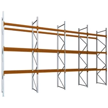 Raklapos állványrendszer - Magasság 4,5 m, 2000 kg/szint terhelésre, négymezős
