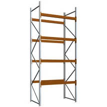 Raklapos állványrendszer magasság 4,5 m, mezőszélesség 1,8 m, fsz+4 szint, 2000 kg/szint terhelésre, alapmező