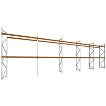 Raklapos állványrendszer - Magasság 4,5 m, 1000 kg/szint terhelésre, ötmezős