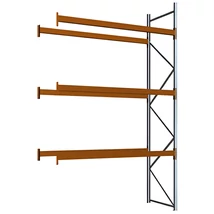 Raklapos állványrendszer magasság 4,5 m, mezőszélesség 2,7 m, fsz+3 szint, 1850 kg/szint terhelésre, toldalékmező