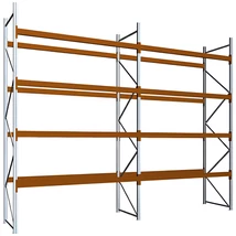 Raklapos állványrendszer - Magasság 4,5 m, 1000 kg/szint terhelésre, kétmezős
