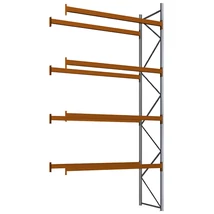 Raklapos állványrendszer - Magasság 5,5 m, 1000 kg/szint terhelésre, toldalékmező