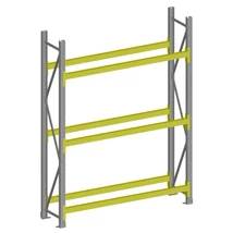 Gumitároló állvány magasság 2,5 m, mezőszélesség 1,8 m, fsz+3 szint, egymezős