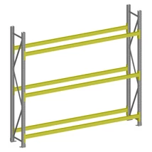 Gumitároló állvány magasság 2,5 m, mezőszélesség 2,7 m, fsz+3 szint, egymezős