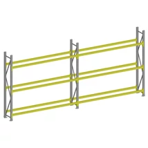 Gumitároló állvány magasság 2,5 m, mezőszélesség 2,7 m, fsz+3 szint, kétmezős