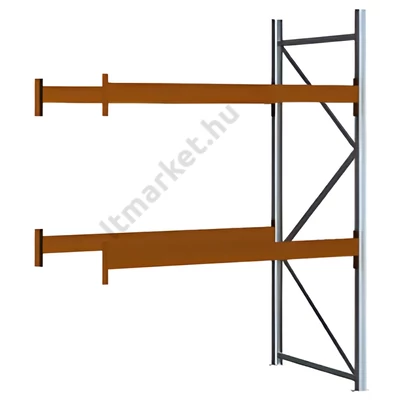 Raklapos állványrendszer - Magasság 2,5 m, 2000 kg/szint terhelésre, toldalékmező