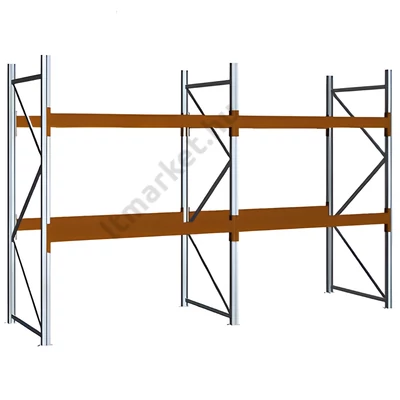 Raklapos állványrendszer - Magasság 2,5 m, 2000 kg/szint terhelésre, kétmezős