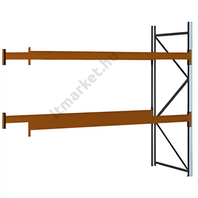 Raklapos állványrendszer - Magasság 2,5 m, 3600 kg/szint terhelésre, toldalékmező
