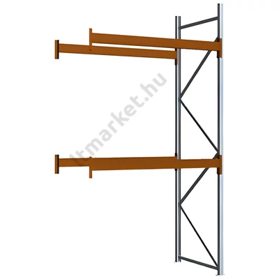 Raklapos állványrendszer - Magasság 3,5 m, 2000 kg/szint terhelésre, toldalékmező