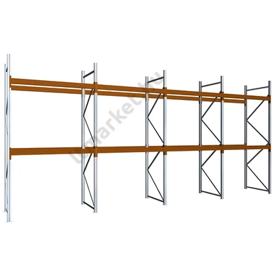 Raklapos állványrendszer - Magasság 3,5 m, 2000 kg/szint terhelésre, négymezős