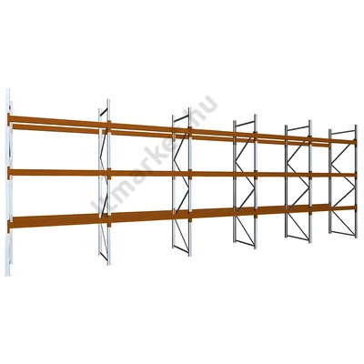 Raklapos állványrendszer - Magasság 3,5 m, 2000 kg/szint terhelésre, ötmezős