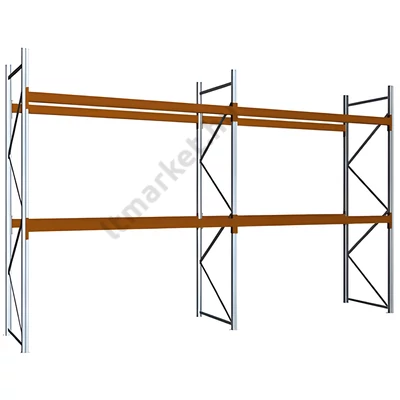 Raklapos állványrendszer - Magasság 3,5 m, 1000 kg/szint terhelésre, kétmezős