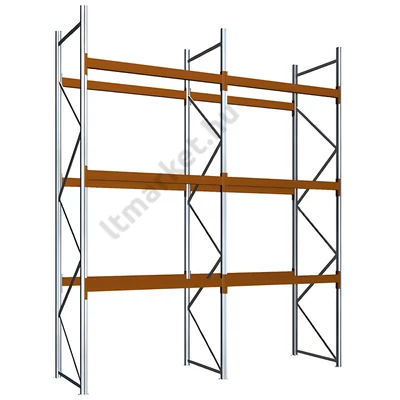 Raklapos állványrendszer - Magasság 4,5 m, 2000 kg/szint terhelésre, kétmezős