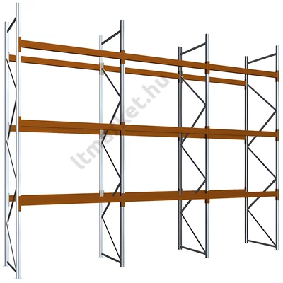 Raklapos állványrendszer - Magasság 4,5 m, 2800 kg/szint terhelésre, hárommezős