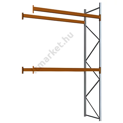 Raklapos állványrendszer - Magasság 4,5 m, 2500 kg/szint terhelésre, toldalékmező
