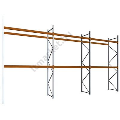Raklapos állványrendszer - Magasság 4,5 m, 1850 kg/szint terhelésre, hárommezős
