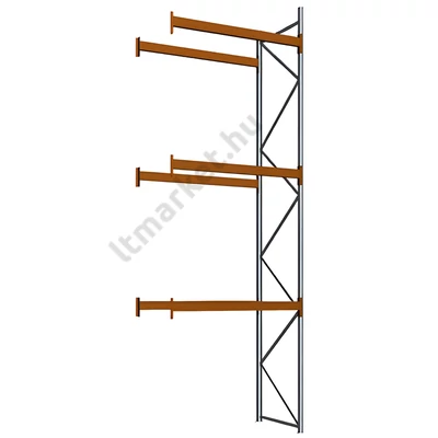 Raklapos állványrendszer - Magasság 5,5 m, 2000 kg/szint terhelésre, toldalékmező
