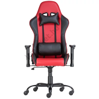 ALPHA RACING fekete/piros gamer szék szemből
