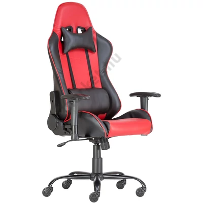 ALPHA RACING fekete/piros gamer szék oldalról
