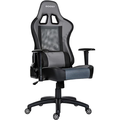GAMEBOOST szürke gamer szék oldalról